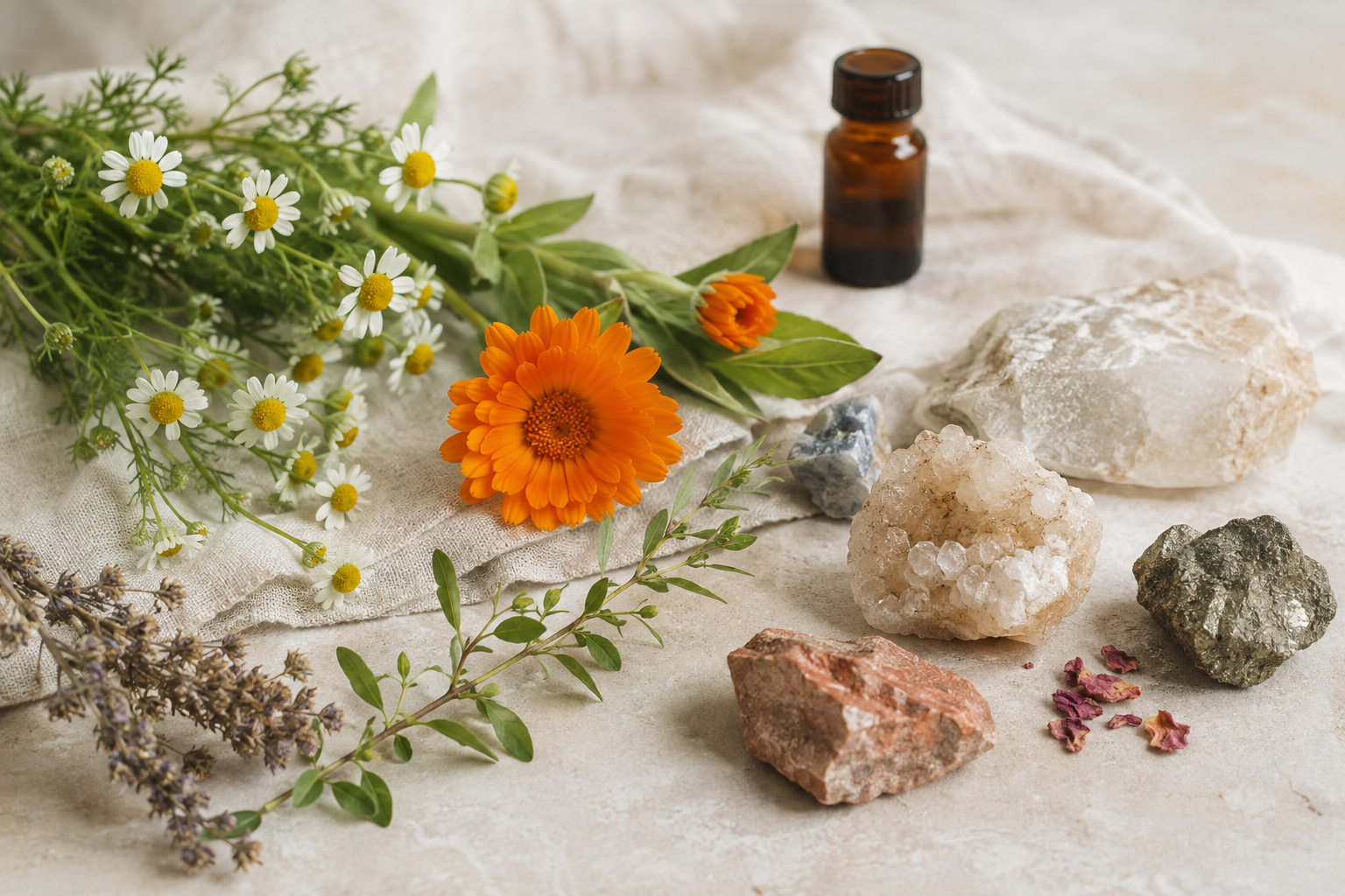 Heilpflanzen und Mineralien als Ausgangsstoffe homöopathischer Arzneimittel